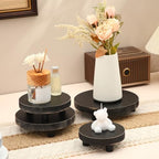4 Pcs Wooden Risers for Display Wood Pedestal Stand, Black in Black, alternate view 2
