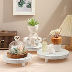 4 Pcs Wooden Risers for Display Wood Pedestal Stand, White in White, alternate view 2