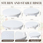 4 Pcs Wooden Risers for Display Wood Pedestal Stand, White in White, alternate view 3