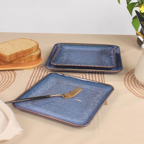4-piece ceramic dinner plate set, suitable for steak, pasta and pizza, microwave- and dishwasher-safe, alternate view 2