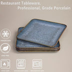 4-piece ceramic dinner plate set, suitable for steak, pasta and pizza, microwave- and dishwasher-safe, alternate view 4