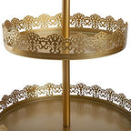 4-Piece Gold Cake Stand Set, Vintage Metal Dessert Table Display Set with 2-Tier Cupcake Holder & Serving Trays, alternate