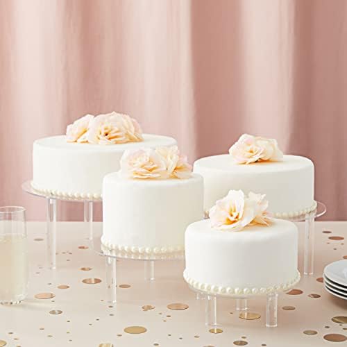 4-Piece Round Acrylic Cake Stand Set - Versatile Dessert Display - Customizable Multi-Tier Buffet Risers, alternate view 2