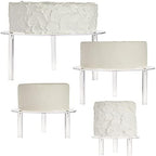 4-Piece Round Acrylic Cake Stand Set - Versatile Dessert Display - Customizable Multi-Tier Buffet Risers, alternate view 6
