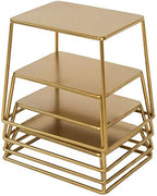 4 Piece Set Modern Brass Tone Metal Nesting Tabletop Cupcake Display Risers, Food Appetizer Dessert Buffet Table, alternate