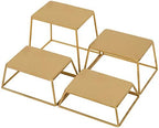4 Piece Set Modern Brass Tone Metal Nesting Tabletop Cupcake Display Risers, Food Appetizer Dessert Buffet Table, alternate
