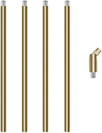 4 Pieces 12-inch M10 Threaded Extension Poles Lighting Fixture Downrods Stems & 180 Degrees Sloped Ceiling