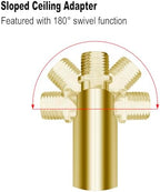 4 Pieces 12-inch M10 Threaded Extension Poles Lighting Fixture Downrods Stems & 180 Degrees Sloped Ceiling, alternate view 5