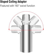 4 Pieces 12-inch M10 Threaded Extension Poles Lighting Fixture Downrods Stems & 180 Degrees Sloped Ceiling, alternate view 5
