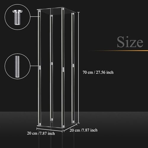 4 Pieces 28 Inch Tall Acrylic Vase Wedding Centerpieces Clear Flower Stand Column Geometric Floral Vase Elegant, alternate