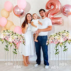 4 Pieces 28 Inch Tall Acrylic Vase Wedding Centerpieces Clear Flower Stand Column Geometric Floral Vase Elegant, alternate