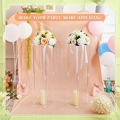4 Pieces Acrylic Flower Stands Table Centerpieces,31.5 Inch Tall in Clear, alternate view 6