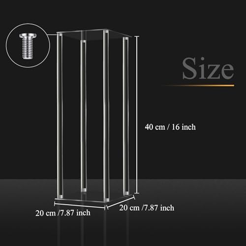 4 Pieces Acrylic Wedding Centerpieces Flower Stand, 16 Inch in Transparent, alternate view 3