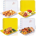 4 Pieces Back to School Serving Trays Melamine Platters in Back to School in Yellow White