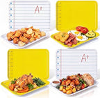 4 Pieces Back to School Serving Trays Melamine Platters in Back to School in Yellow White