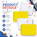4 Pieces Back to School Serving Trays Melamine Platters in Back to School in Yellow White, alternate view 4