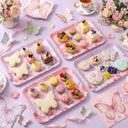 4 Pieces Butterfly Serving Trays Melamine Platters in Butterfly in Colorful, alternate view 2