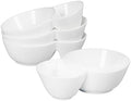 4 Pieces Chip and Dip Serving Set Ceramic Divided Serving Trays Platters Chip and Dip Bowl Compartment Cheese