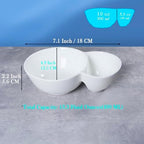 4 Pieces Chip and Dip Serving Set Ceramic Divided Serving Trays Platters Chip and Dip Bowl Compartment Cheese, alternate view