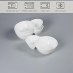 4 Pieces Chip and Dip Serving Set Ceramic Divided Serving Trays Platters Chip and Dip Bowl Compartment Cheese, alternate view