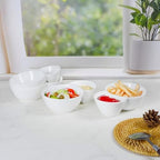 4 Pieces Chip and Dip Serving Set Ceramic Divided Serving Trays Platters Chip and Dip Bowl Compartment Cheese, alternate view