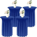 4 Pieces Cocktail Table Skirt Round Cocktail Table Covers 32 x 43 Inch Spandex Stretch High Top Table Cloth for