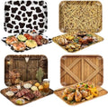 4 Pieces Natural Serving Trays Melamine Platters in Western in Natural