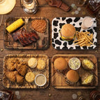 4 Pieces Natural Serving Trays Melamine Platters in Western in Natural, alternate view 2