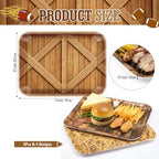 4 Pieces Natural Serving Trays Melamine Platters in Western in Natural, alternate view 3