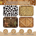 4 Pieces Natural Serving Trays Melamine Platters in Western in Natural, alternate view 4