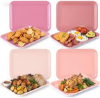 4 Pieces Wedding Serving Trays Melamine Platters in Pink