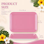 4 Pieces Wedding Serving Trays Melamine Platters in Pink, alternate view 3