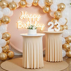 4 pk Champagne Cocktail Table Cloth Round 32×43in-High Top Highboy Bar Cocktail Tablecloths-Wrinkle Free, alternate view 6