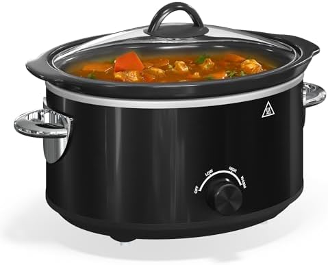 4 QT Slow Cooker, Buffet Server and Warmer with 3 Heating Modes, Compact Slow Cooker, Dishwasher-Safe Removable