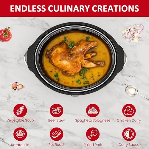 4 QT Slow Cooker, Buffet Server and Warmer with 3 Heating Modes, Compact Slow Cooker, Dishwasher-Safe Removable, alternate