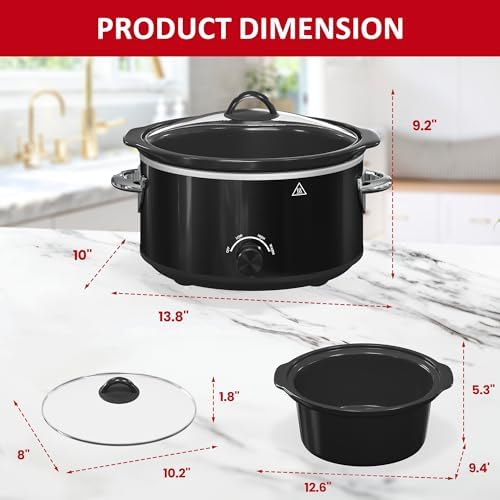 4 QT Slow Cooker, Buffet Server and Warmer with 3 Heating Modes, Compact Slow Cooker, Dishwasher-Safe Removable, alternate