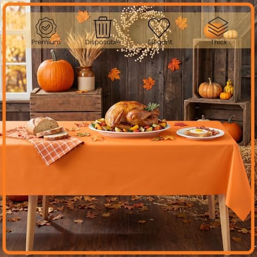 4 Rolls 100FT x 54IN Fall Plastic Tablecloth Roll with Slide Cutter Box, alternate view 6