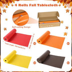 4 Rolls 100FT x 54IN Fall Plastic Tablecloth Roll with Slide Cutter Box, alternate view 7