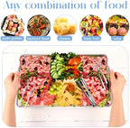 4 Set 16" x 9.45" Chilled Serving Tray for Parties, Silver in Silver, alternate view 4