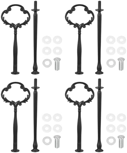 4 Set 2-Tier Cupcake Stand Hardware Handles, Zinc alloy Cake Plate Stand Handle Fittings with Screws for DIY