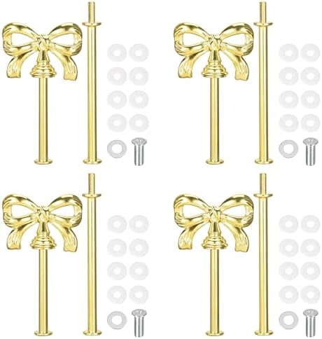 4 Set 2-Tier Cupcake Stand Hardware Handles, Zinc Alloy Cake Plate Stand Handle Fittings with Screws for DIY