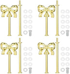 4 Set 2-Tier Cupcake Stand Hardware Handles, Zinc Alloy Cake Plate Stand Handle Fittings with Screws for DIY