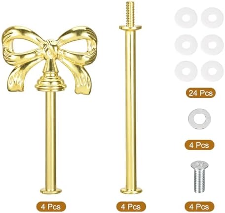 4 Set 2-Tier Cupcake Stand Hardware Handles, Zinc Alloy Cake Plate Stand Handle Fittings with Screws for DIY, alternate view