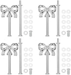 4 Set 2-Tier Cupcake Stand Hardware Handles, Zinc Alloy Cake Plate Stand Handle Fittings with Screws for DIY