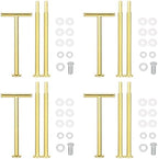 4 Set 3-Tier Cupcake Stand Hardware Handles Cake Plate Stand in Gold
