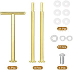4 Set 3-Tier Cupcake Stand Hardware Handles Cake Plate Stand in Gold, alternate view 5