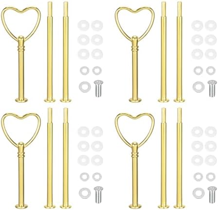 4 Set 3-Tier Cupcake Stand Hardware Handles, Zinc alloy Cake Plate Stand Handle Fittings with Screws for DIY