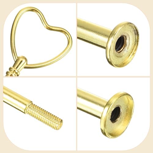 4 Set 3-Tier Cupcake Stand Hardware Handles, Zinc alloy Cake Plate Stand Handle Fittings with Screws for DIY, alternate view