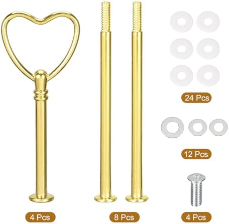 4 Set 3-Tier Cupcake Stand Hardware Handles, Zinc alloy Cake Plate Stand Handle Fittings with Screws for DIY, alternate view