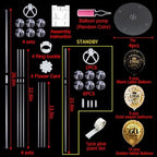 4 Set 60th Birthday Decor Printed 1966 Black Gold Balloon Stand in 12 inch balloons, 26.6 inch stand in Black, alternate view
